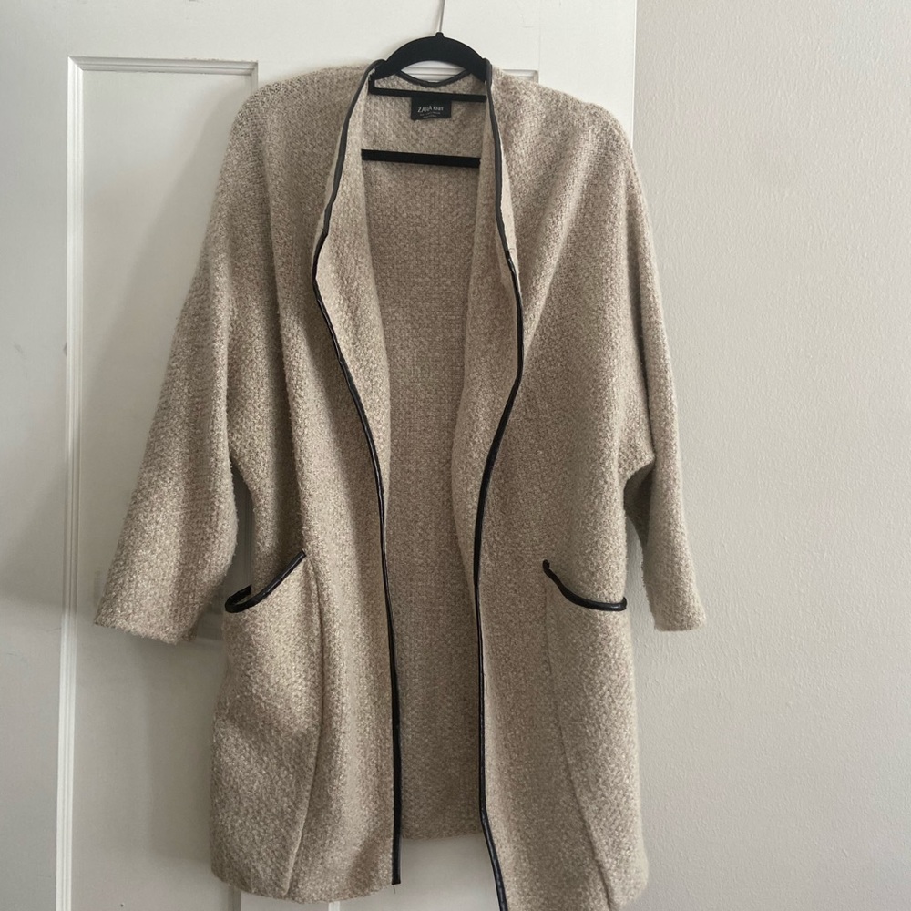 Zara Knit cardigan with leather details